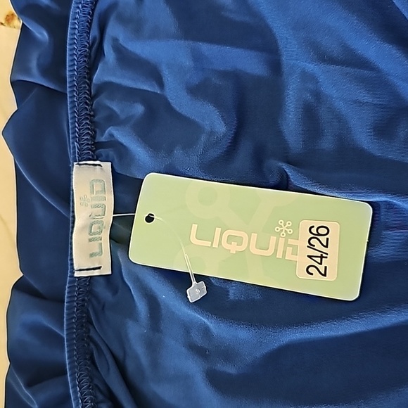 Liquid Royal Blue With Siler Waist Buckle Cocktail Dress Size 24/26 - Picture 5 of 6